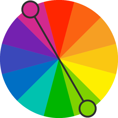 Дополнительные цвета на научном прерывистом цветовом круге